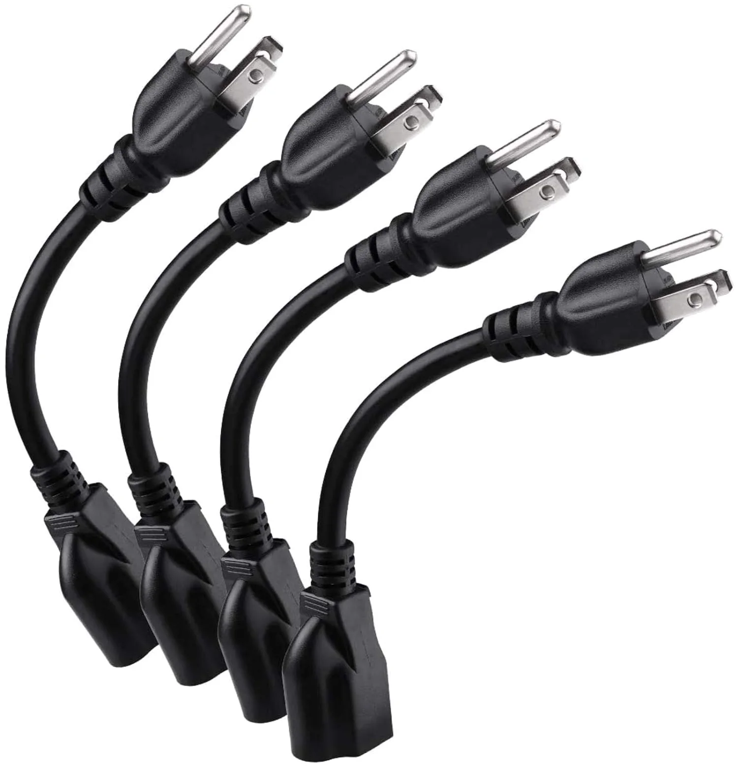 Miady Short 8-Inch Extension Cords (Outlet Savers)
