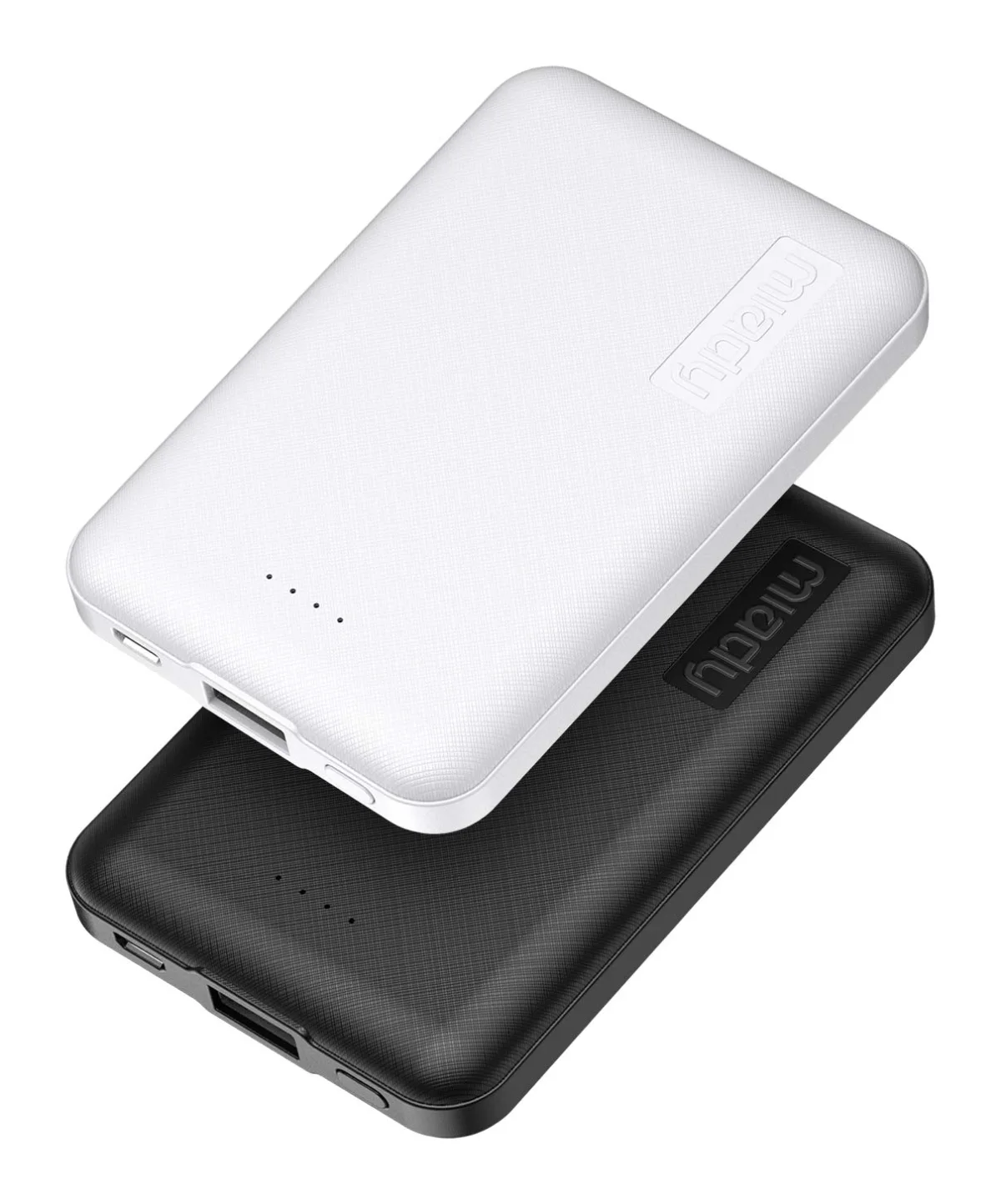 Miady Small 5000mAh Power Bank, Flat, 2-Pack
