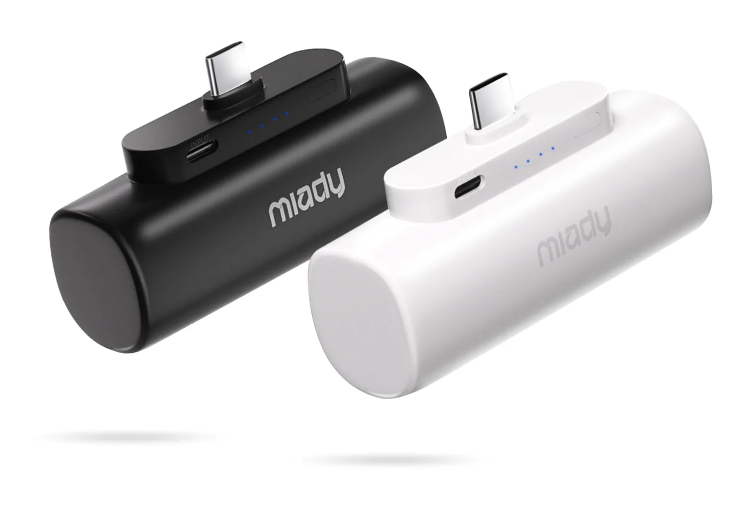 Miady Mini Power Bank with Built-in USB-C Plug, 2-Pack