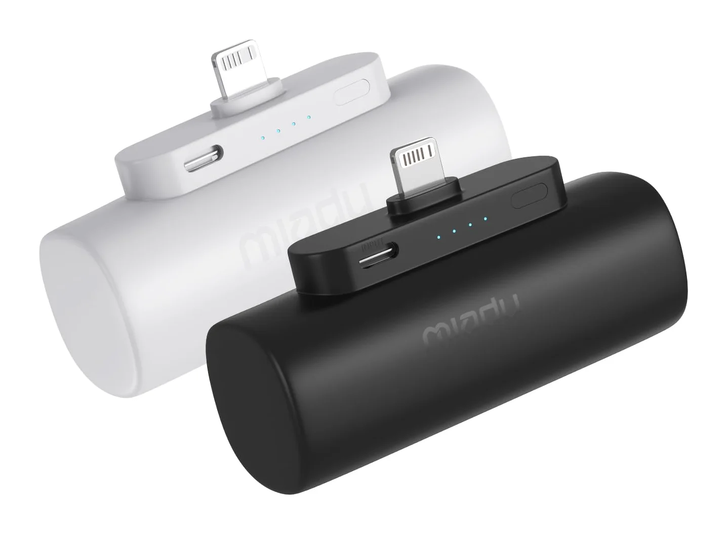 Miady Compact Mini Power Bank with Built-in Plug, 2-Pack
