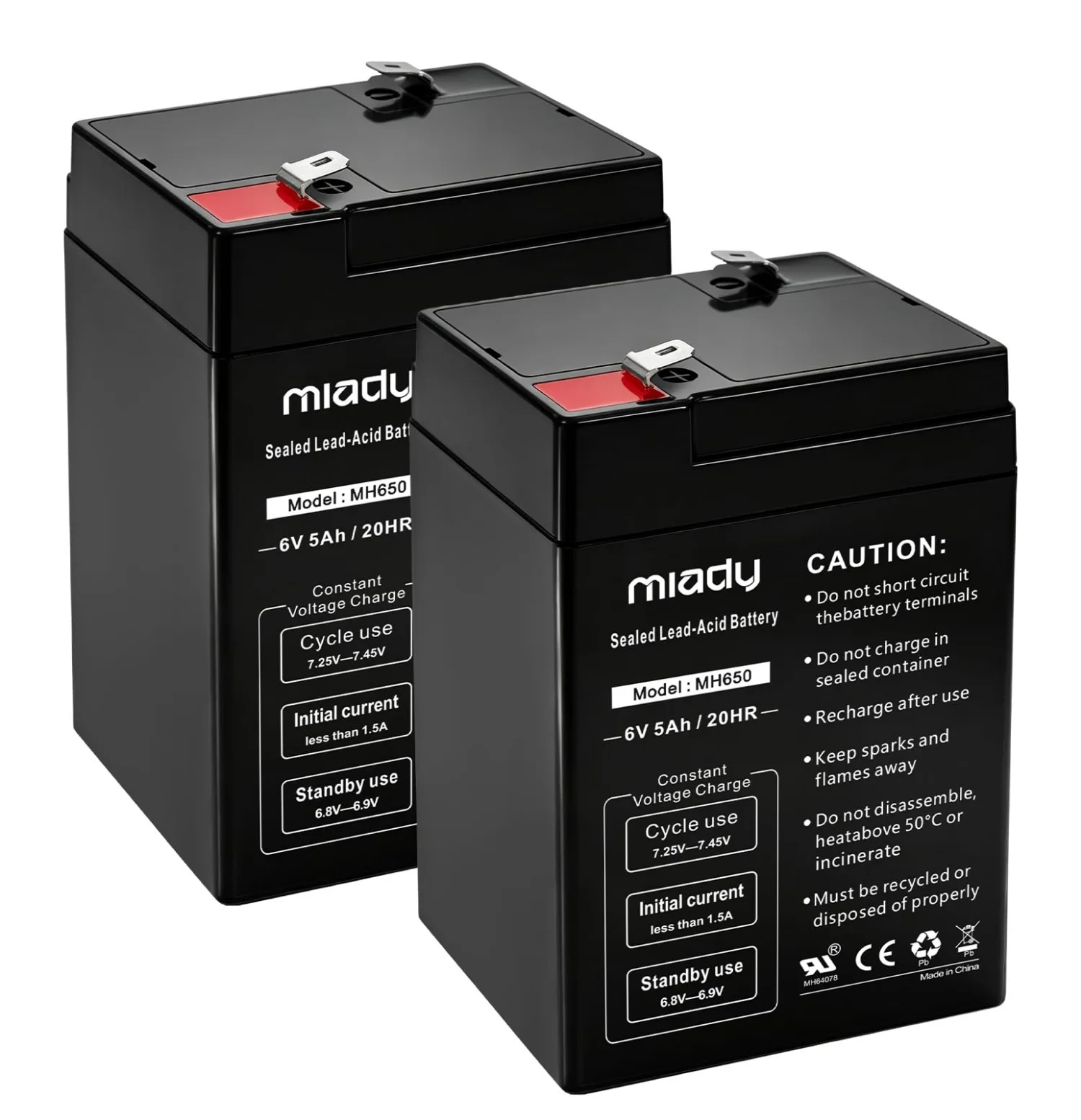 Miady 6V and 12V Sealed Lead Acid Batteries