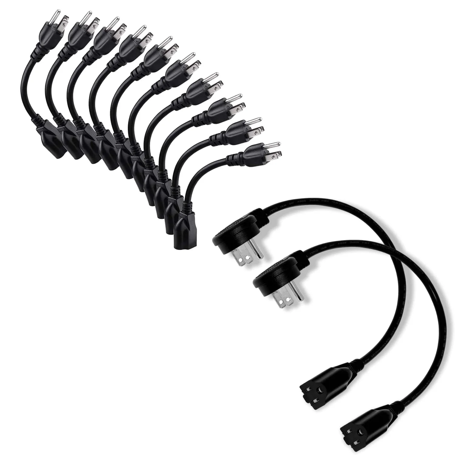 Miady Short Cord Set: 10 Short and 2 Flat Plug