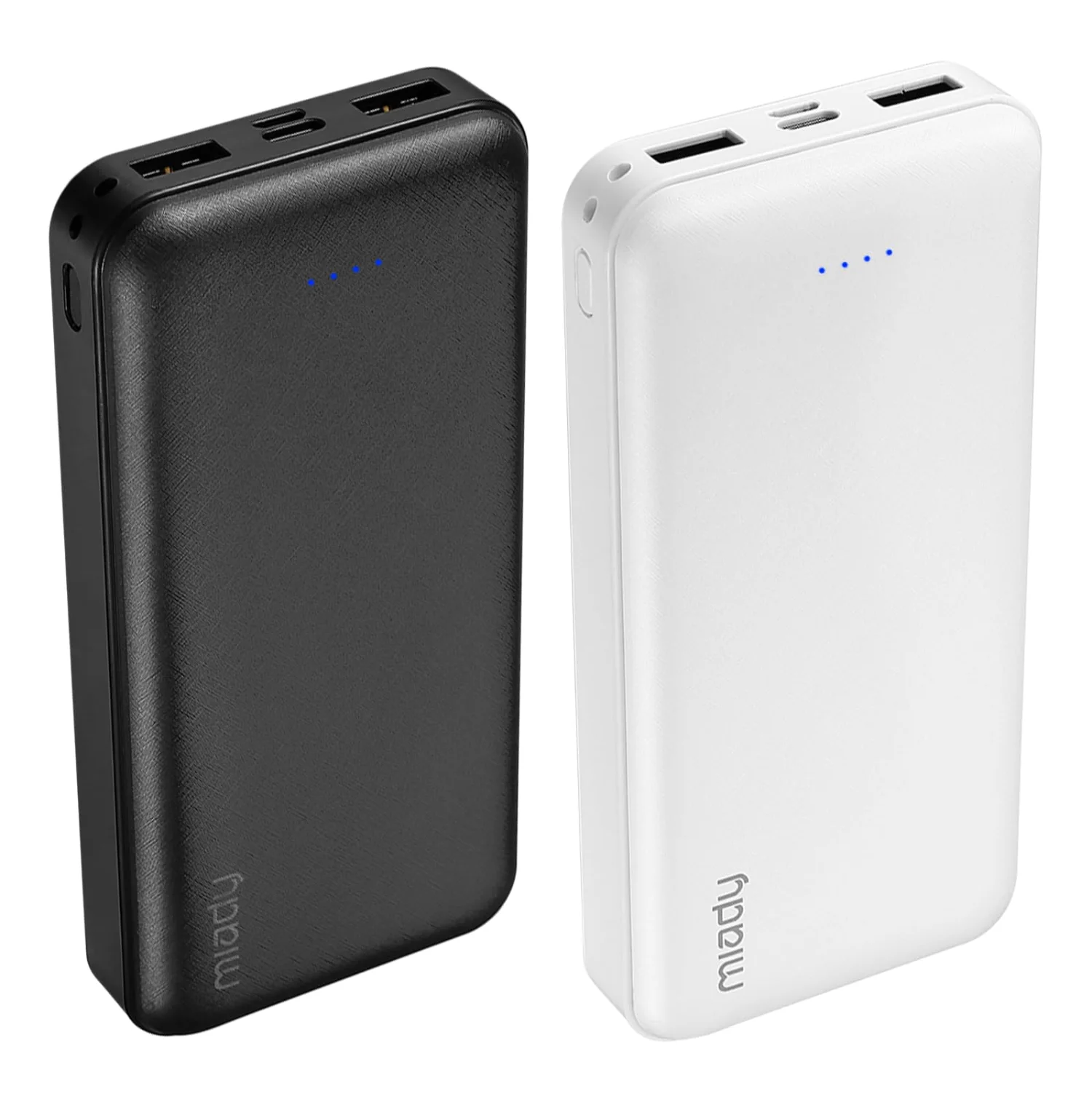 Miady PD 22.5W 20000mAh Power Bank with Display, 2-Pack