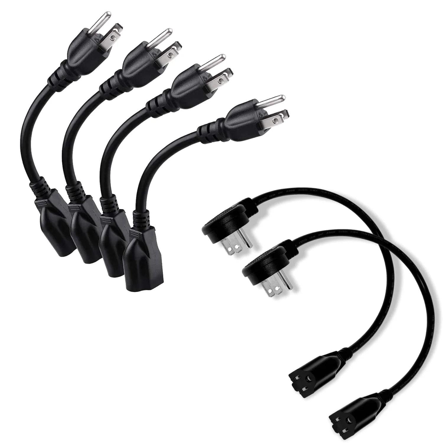 Miady Short Cord Set: 4 Short and 2 Flat Plug